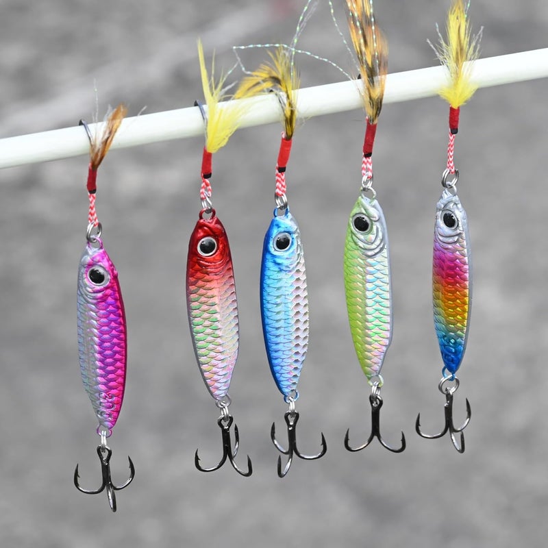 OLOLYAP Jigs Fishing Lures Saltwater Fishing Spoons with Ultra-Sharp Hooks Micro Jigging Bait for Bass Tuna Salmon Grouper - Image 2